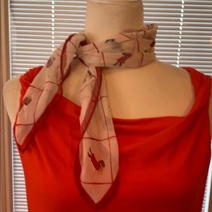 Italian Christmas Sheer Scarf 100% Silk